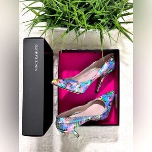 Vince Camuto 3” Multi Mixed Party Snake Heels Size 10 M
